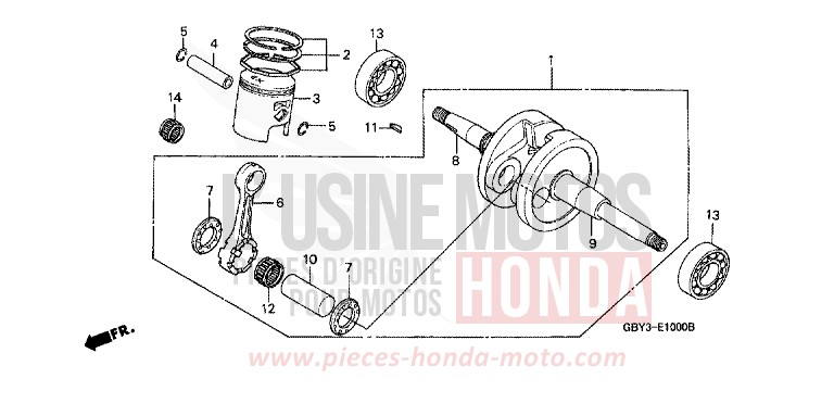 KURBELWELLE/KOLBEN von CB1300 Super Bold'or ABS FURY RED (R240) von 1998